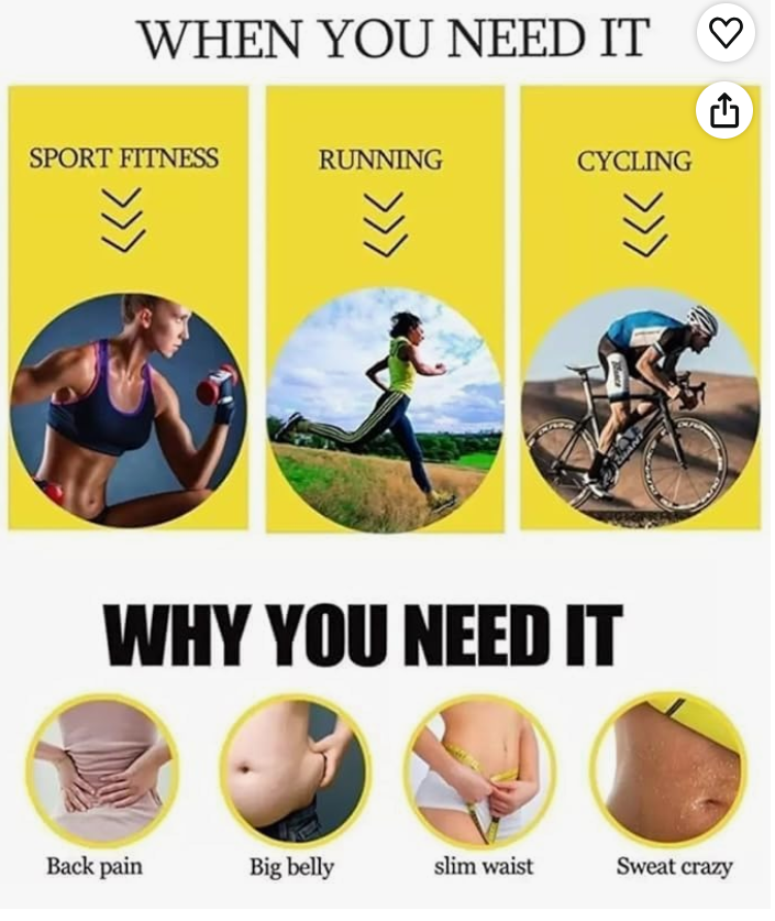 Sweat Slim Belt Weight Loss for Women and Men Belly Fat Neoprene Fat Burning Sauna Waist Trimmer Healthy Sweat Hot Slimming Belt Lower Back Support Free Size Multicolour