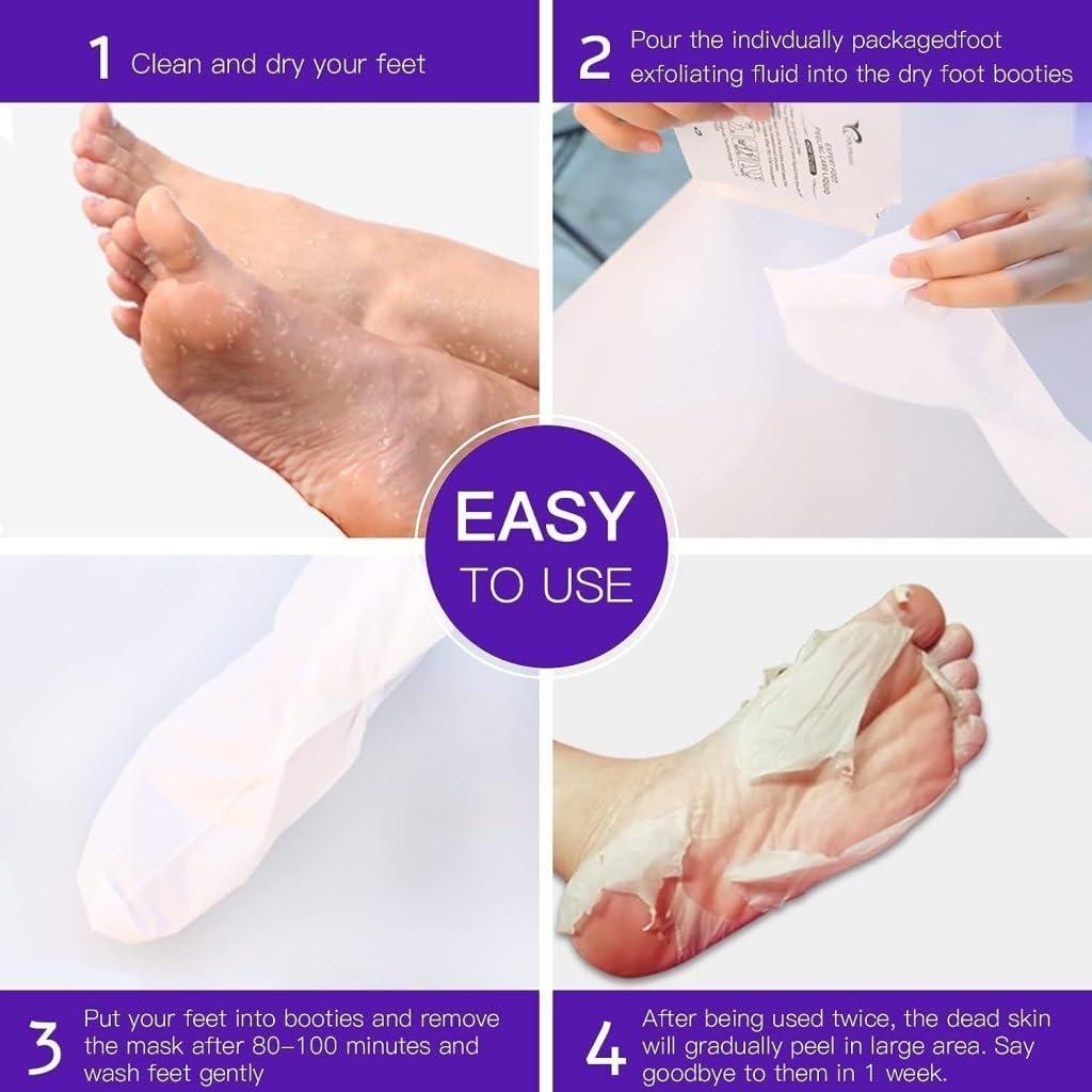 Foot Peel Mask for Women & Men | Peeling & Exfoliating Foot Mask for Dry Cracked Feet, Removes Dead Skin & Calluses, Hydrates & Smooths Cracked Heels