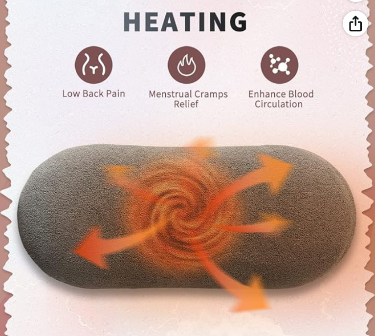 Portable Cordless Heating Pad for Menstrual Cramps Relief| for Period Relief| 3-Speed Temperature Adjustment|4-Speed Massage Modes| Back and Belly Heating Pad for Women Pink Colour|