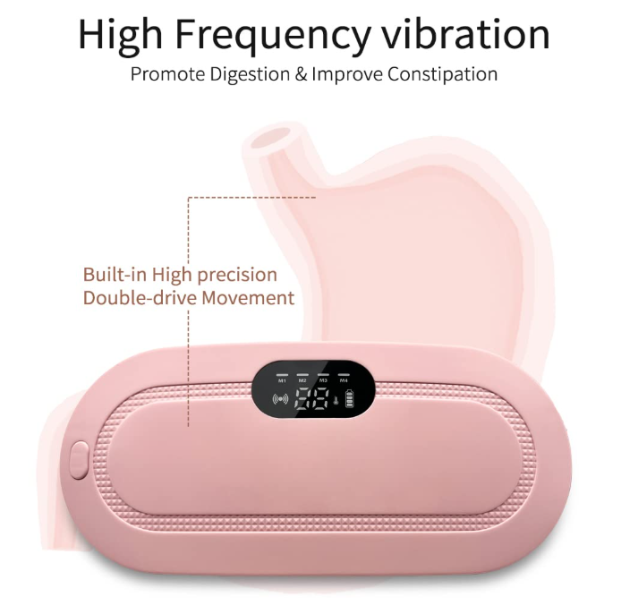 Portable Cordless Heating Pad for Menstrual Cramps Relief| for Period Relief| 3-Speed Temperature Adjustment|4-Speed Massage Modes| Back and Belly Heating Pad for Women Pink Colour|