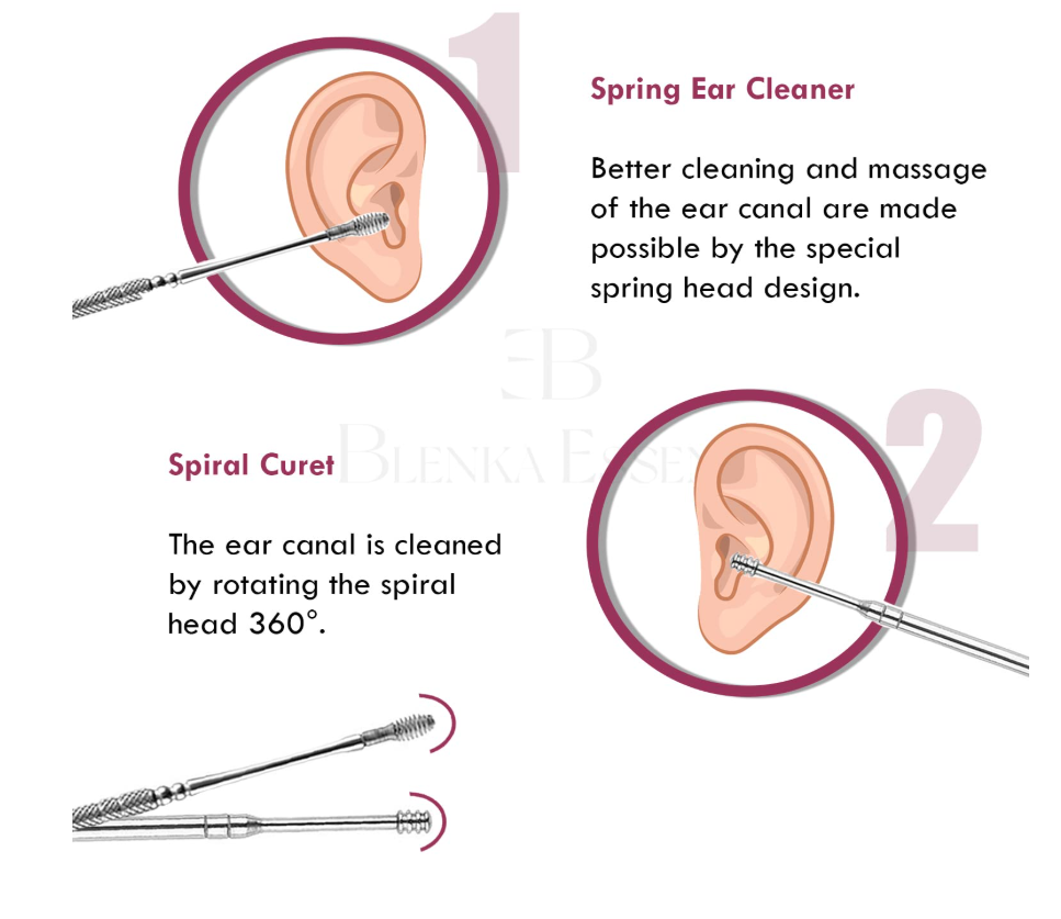 6 Pcs Ear Pick with a Storage Box Earwax Removal Kit  | Ear Cleansing Tool Set | Stainless Steel Spiral Ear Curette Ear Wax Remover Tool with Cleaning Brush