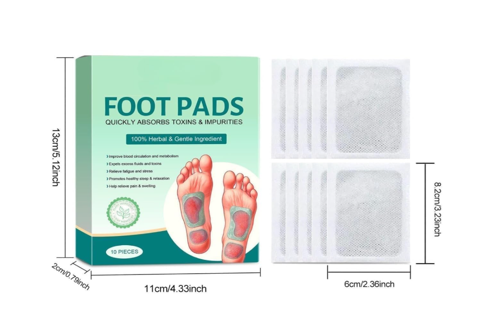 Detox Foot Patches for Weight Loss & Toxin Removal | Natural Ginger Herbal Foot Pads for Deep Cleansing & Body Detox | Foot Patch for Pain Relief & Detoxification | Foot Pads for Women & Men (Pack of 10)