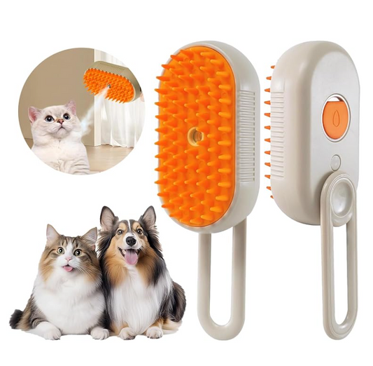 Cat Steam Brush, 3 in 1 Self Cleaning Steam Cat Brush for Removing Tangled and Loose Hair, Cat Dog Steamy for Massage