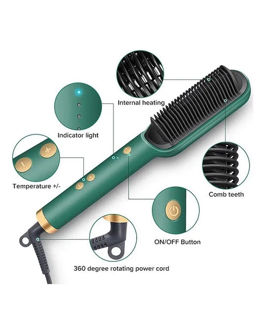 2in1 Ceramic Hair Straightening Brush