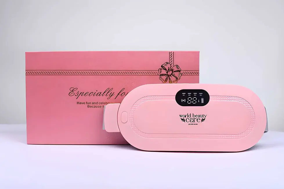 Portable Cordless Heating Pad for Menstrual Cramps Relief| for Period Relief| 3-Speed Temperature Adjustment|4-Speed Massage Modes| Back and Belly Heating Pad for Women Pink Colour|